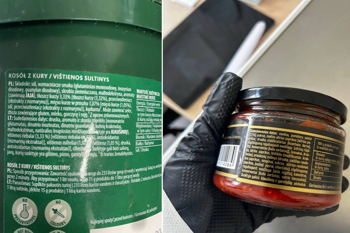 VMVT rasti produktai ir maisto priedai. Nuotrauka VMVT.